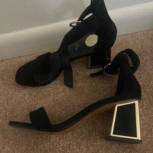 Elegant Black Block Heel Sandals